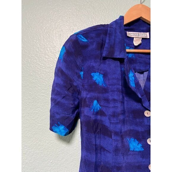 Vintage Dress Barn Women's Blue Floral Dress Size 12 - Picture 3 of 9